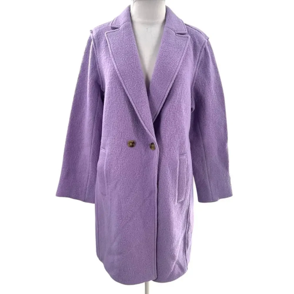 J. Crew The Daphne Topcoat in Italian Boiled Wool in Lavender Sz 10 - Picture 5 of 11